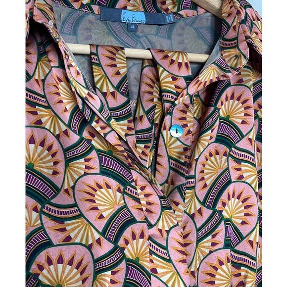 EVA‎ FRANCO BY ANTHROPOLOGIE  EDELINE ABSTRACT SHIRTDRESS SIZE 4 - Picture 7 of 11